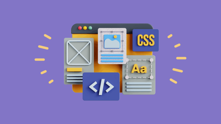 Website elements in 3d effect.