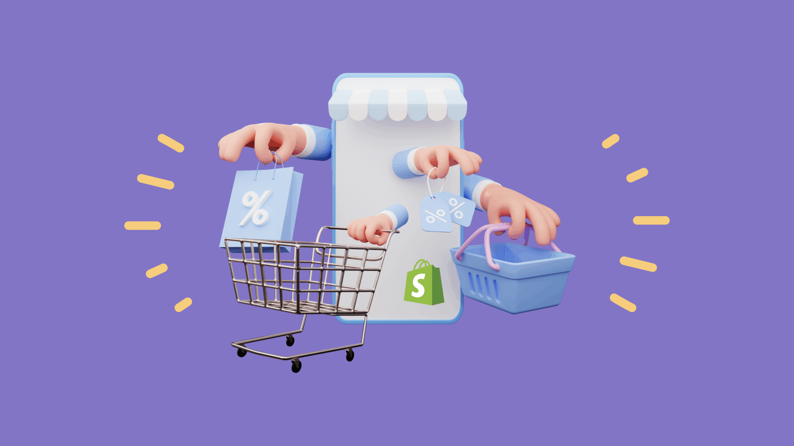 Mobile shopping illustration.